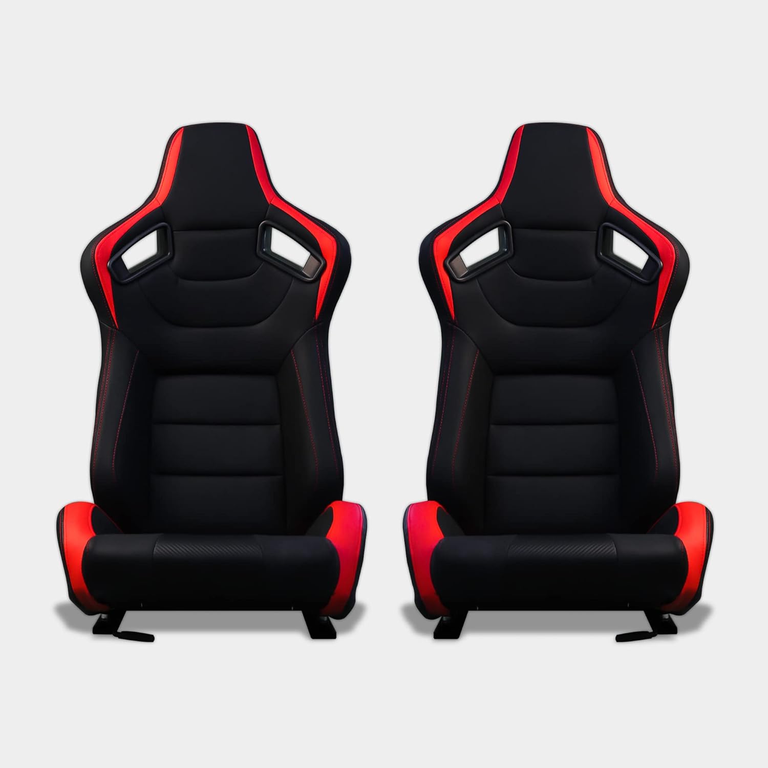 M MODAUTO Semibaquet S.E Cuero Negro Parches Rojo