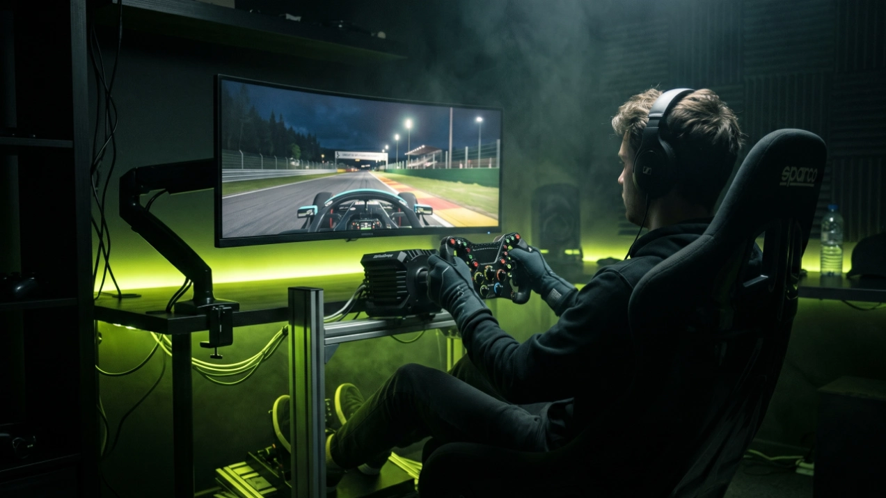 Cómo es un día de entrenamiento de un piloto de simracing amateur
